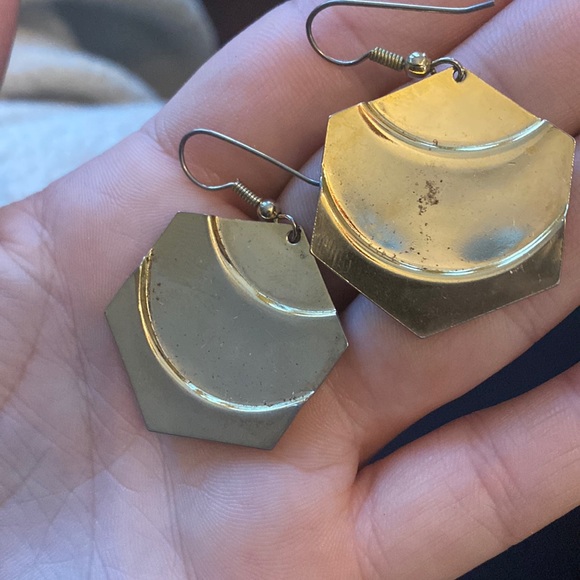 💛Vintage gold enameled earrings - Picture 6 of 11